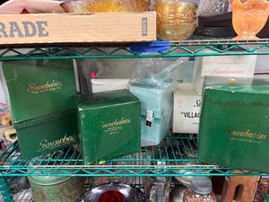 Entire Contents of Shelf - Mint in Box Snowbabies Christmas Village etc