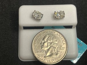 Moissanite Stud Earrings - Sterling Silver 2.00 CTW - $599 Retail Tag