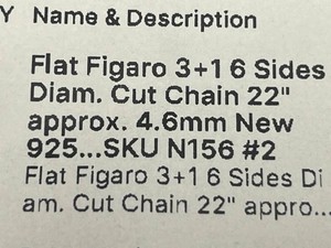 Sterling Silver Figaro Chain - 925 Italy 22in 4.6mm - 11.79 grams