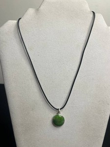 Turquoise Pendant Necklace - Green Mohave Turquoise Cabochon