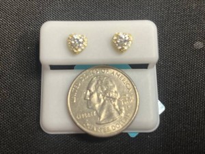 Moissanite Heart Stud Earrings - Sterling Silver 0.76 CTW - $599 Retail Tag