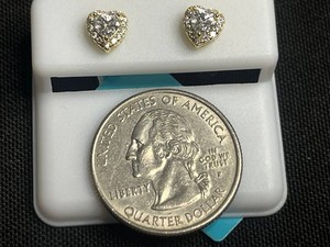 Moissanite Heart Stud Earrings - Sterling Silver 0.76 CTW - $599 Retail Tag