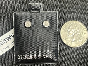 Diamond Stud Earrings - Sterling Silver 0.12ct Pair - $434 Retail Tag