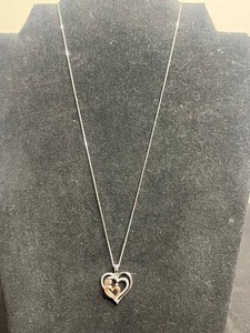Heart Pendant Necklace - Sterling Silver Natural Diamond 0.25 CTTW - $780 Retail Tag