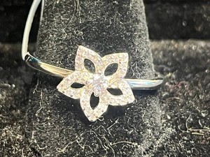 Moissanite Ring - 925 Silver Flower Bow Design - $194 Retail Tag