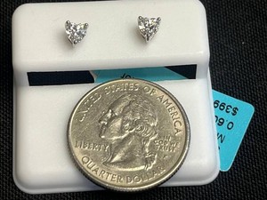 Moissanite Stud Earrings - Sterling Silver 0.60 CTW VVS D Color - $399 Retail Tag