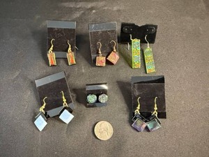 Costume Earrings - Colorful Dangle & Clip-On Assortment (Lot of 6)