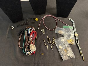 Bolo Tie & Jewelry Findings Mixed Lot - Braided Cords & Components for Jewelry Making