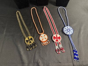 VTG Beaded Necklace Assortment - 4-Piece Medallion Designs