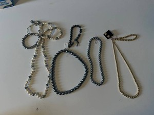 Costume Jewelry - Faux Pearl Beads & Earrings Mixed Lot