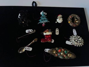 Costume Jewelry Brooch & Pin Assortment (Lot of 9)