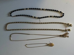 Costume Jewelry Necklaces - Gold-Tone & Beaded Designs (Lot of 4)