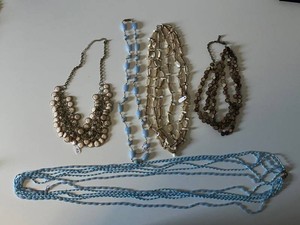 Costume Jewelry Necklace Mixed Lot - Blue, Shell-Style & Beaded