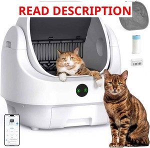 $200 Open-Top Automatic Litter Box, Odor Control, Ready to Use, Self Cleaning