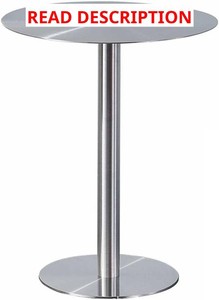 $169 23.6 Stainless Steel Bar Table,Round Bistro Pub Table