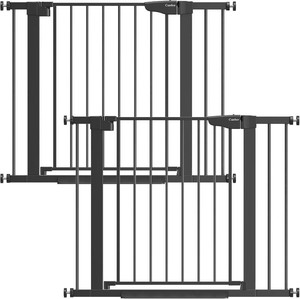 $167 Cumbor 2 Pack 30-40.6 in Baby Gate for Stairs and Doorways, Dog Gate Black