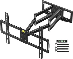 FORGING MOUNT Heavy Duty XXL Full Motion TV Wall Mount for 55-120 inch Extra Large TVs 98 100,Holds 275 lbs, Max VESA 900x600, 42.9 Extension Long Arm TV Mount Swivel,Tilt,Preassembled,16-24 Studs