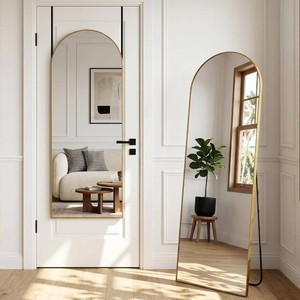 58x20 Arched Over-the-Door Full Length Mirror, Gold