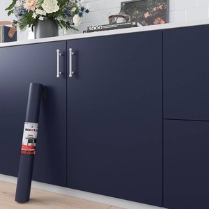 Decotalk Blue Contact Paper for Cabinets Dark Blue Peel and Stick Wallpaper for Bedroom Walls Removable Vinyl Wrap Self Adhesive Solid Blue Contact Paper for Shelves Dark Blue Wallpaper 12x120