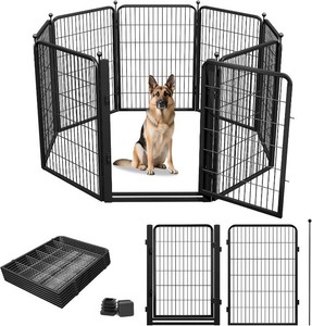 $126 Dog Playpens Extra Wide Gate, 40 H 8 Panels Low Threshold Puppy Playpen Heavy Duty Dog Pen, Dog Playpen Outdoor for Yard RV Camping, Black
