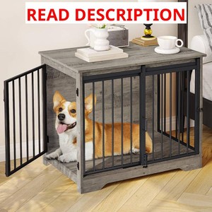 $120 Hzuaneri 31.9 in M Dog Crate Furniture Indoor Dog Kennel with Barn Door