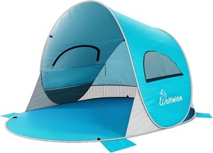 Wolfwise Pop Up Beach Tent, Easy Setup Sun Shelter, Foldable 3 Person Beach