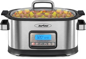 Sunvivi 12-in-1 Programmable Slow Cooker 6.5QT with Timer & Keep Warm