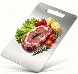 Stainless Steel Cutting Board, Rice-Grain Texture, 18 x 11.8 in