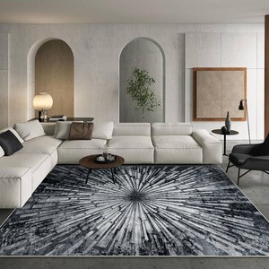 $120 Lahome Manon Black 8x10 Rugs for Living Room, Modern Area Rugs Low Pile Soft Bedroom Rug, Washable Abstract Dining Room Rug Large Floor Carpet for Kids Playroom Nursery