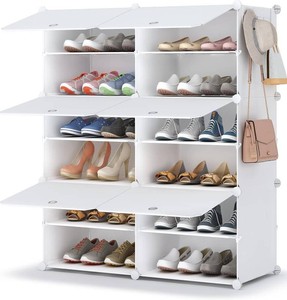 HOMIDEC Shoe Rack Organizer 24 Pair Modular Shoe Storage Cabinet for Closet