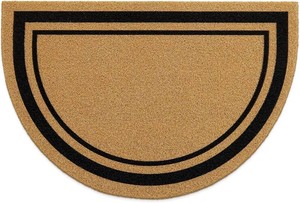 OLANLY Half Circle Door Mat 35x23, Low Profile Doormat (Border)