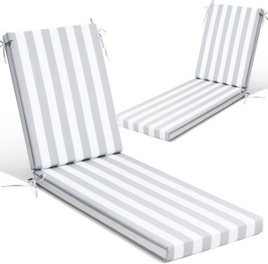 $125 Crestlive Chaise Lounge Cushions Outdoor Set of 2, 80x23, Waterproof