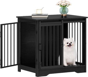 Hzuaneri 27.2 in S Dog Crate Furniture Indoor Dog Kennel with Barn Door