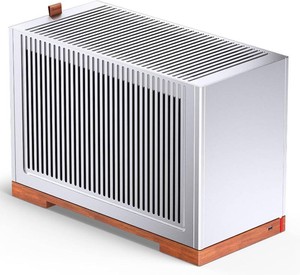 $180 JONSBO T9 Silver Mini ITX PC Case,SFF Tool-Free Mesh Desktop Case,A4 Compartment Structure,Walnut Solid Wood Base,3 Levels Adjustable for MB,4mm AL,SP SFX100mmGPU202mm-310mm, with PCI-E 5.0 Cable