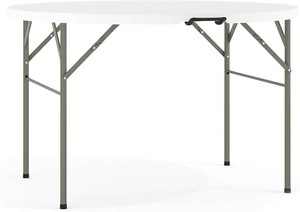 $119 Flash Furniture 4-Foot Round Bi-Fold Granite White Plastic Folding Table