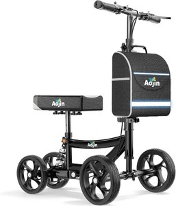 Aojin Knee Scooter for Adults for Foot Injuries, Storage Bag, 8 Wheels