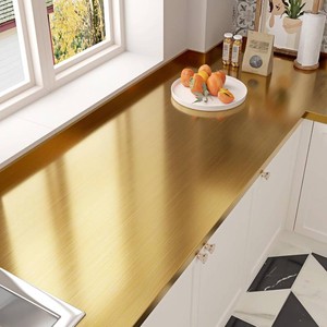 Gold Wallpaper Peel and Stick Gold Metallic Wallpaper 24 118 Golden Stainless Steel Contact Paper Waterproof Appliances Sticker Brushed Nickel Wall Paper for DIY Cabinets Liner Decor Bathroom