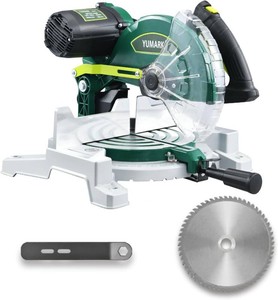 $125 10-inch Miter Saw 6000RPM Corded Power Wood Circular Saw with Precision Miter Angles, Lightweight Design, 45  Adjustable Table