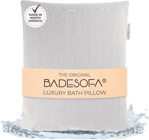 $219 BADESOFA  Luxury Bath Pillow S in Grey, Thick & Quick-Drying