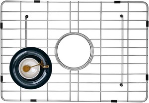 Stainless Kitchen Sink Protector - 20 x 14 with Center Drain
