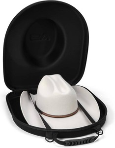Anysiny Cowboy Hat Box for Travel-Crush Proof Hat Travel Case for Cowboy Hats Holder Storage Box Organizer Cap Carrier with Adjustable Carry Strap
