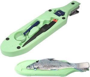 Fish Cutting Board Tools Set 4 Piece Fishing Cutlery Set With Stainless Steel Filleting Knife, Min Knife Sharpener and Stainless Steel Scaler.Best Gift for Fishermen.