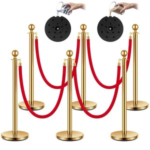 $150 VIVOHOME Gold Stanchions and Velvet Ropes, 5 Feet Ropes and 39 Inch Posts