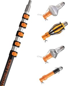 5-24 ft Telescopic Light Bulb Changer Kit for High Ceilings (30 ft Reach)