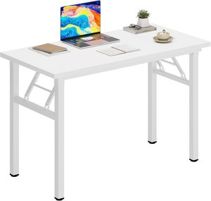 DlandHome 31.5 Inch Small Folding Computer Desk for Home Office, White