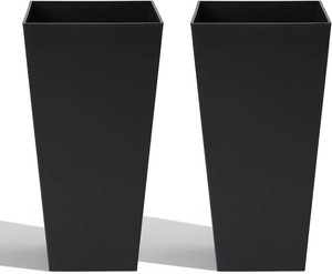 2PCS 30 Tall Planters Large Square Planter with Inner Tray,Outdoor Modern