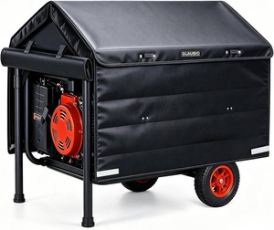 $130 GLAUBIO Generator Covers While Running, Innovative Sloped Roof, 100% Waterproof Generator Cover with Heavy Duty Metal Frame & Upgraded Fabric, Portable Outdoor Shed for Most 4000W 13000W Generators