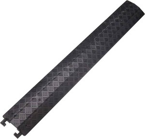 Small 2 Pack - Floor Cord Cover Cord Protector Drop Over Drop Trak Cable Ramp for Office Warehouse - Black