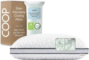 $119 Coop Home Goods Eden Cool Adjustable Pillow, King Size - Adjustable Memory Foam with Gel Infusion - Soft Breathable Lulltra Fabric - Ideal for All Sleepers - Eco-Friendly CertiPUR-US Certified