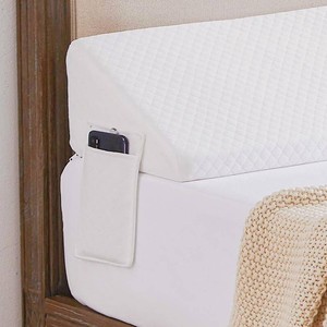 Homemate King Size Bed Wedge Pillow for Headboard - Bed Gap Filler(0-8) - Triangle Bloster Pillow Wedge - White